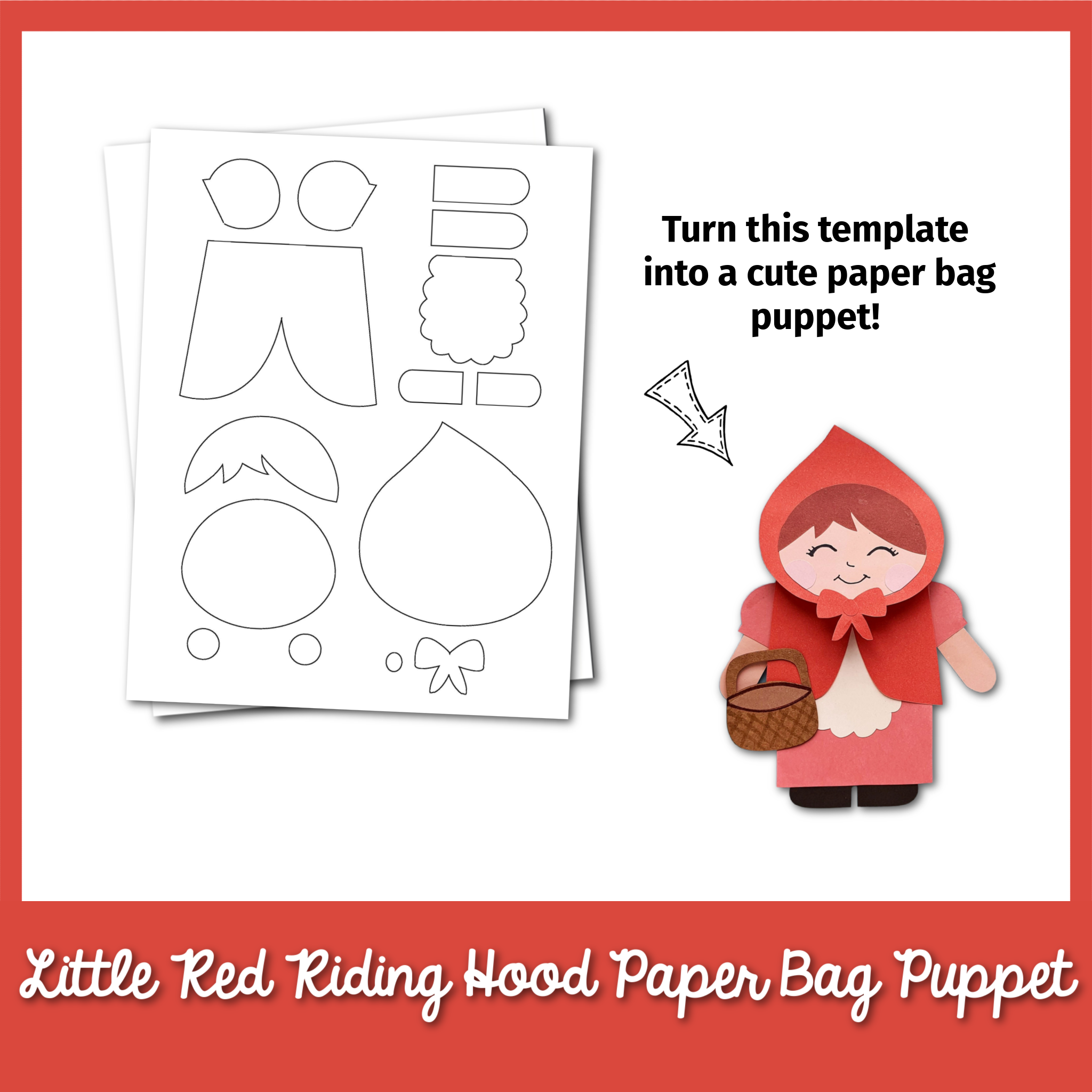 Little Red Riding Hood Paper Bag Puppet Template