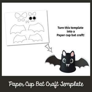 Paper Cup Bat Craft Template