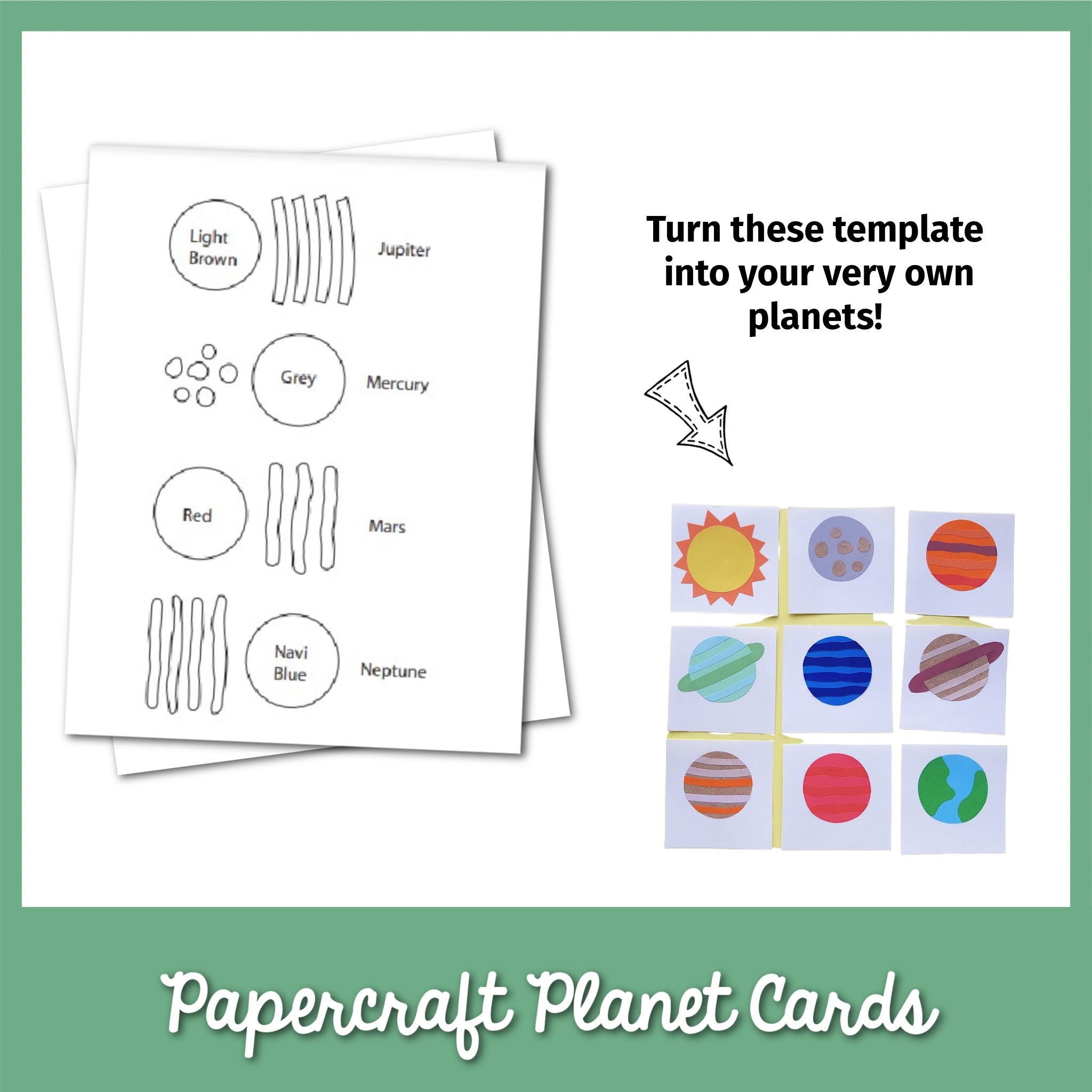 Planet Pattern Cards Papercraft Planet Cards Template – MicheleTripple