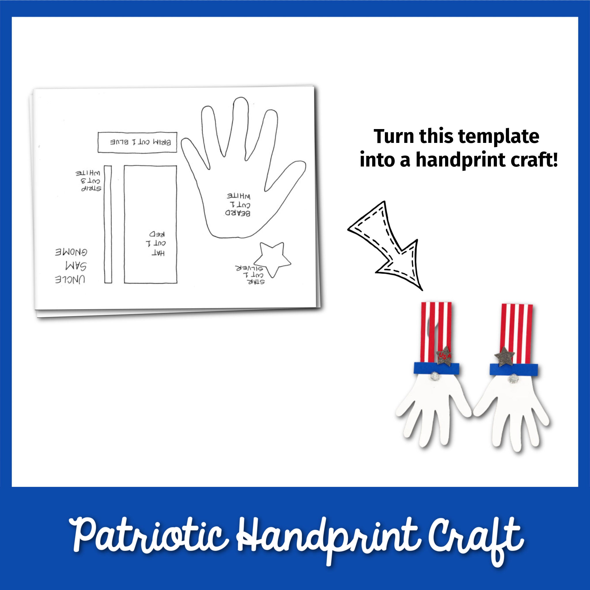 Patriotic Handprint Craft Template