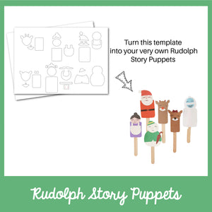 Rudolph Story Puppets Craft Template