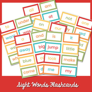 Kindergarten Sight Words Flashcards