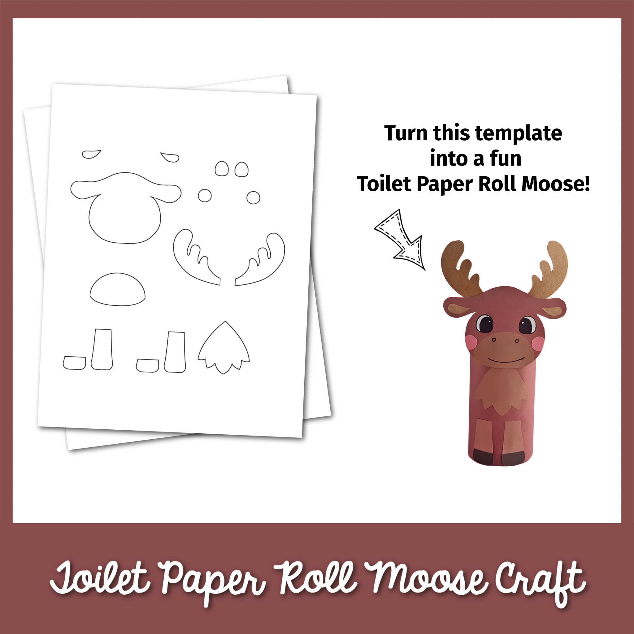 Toilet Paper Roll Moose Craft Template