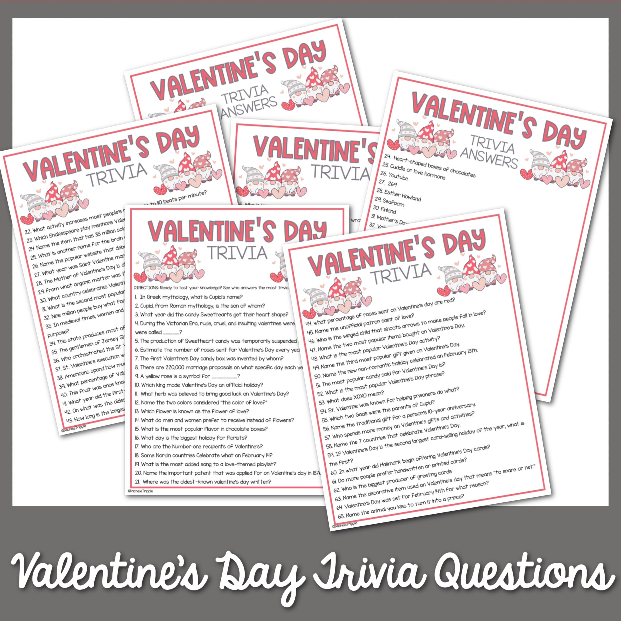 Valentine's Day Trivia Printer Friendly