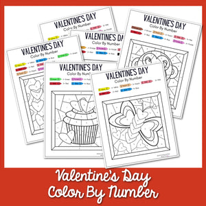 Valentine's Day Color By Number For Kids
