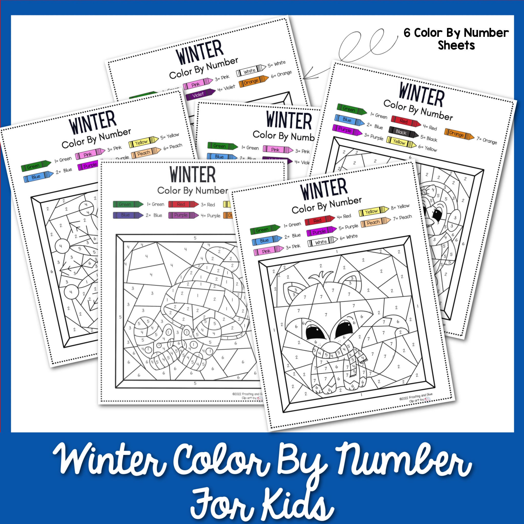 Winter Color By Number For Kids