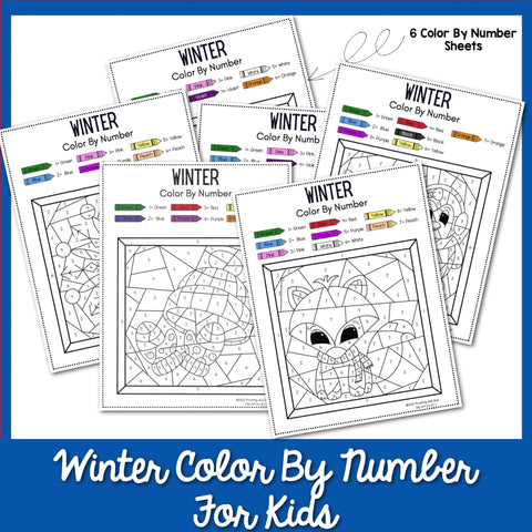 Winter Color By Number For Kids
