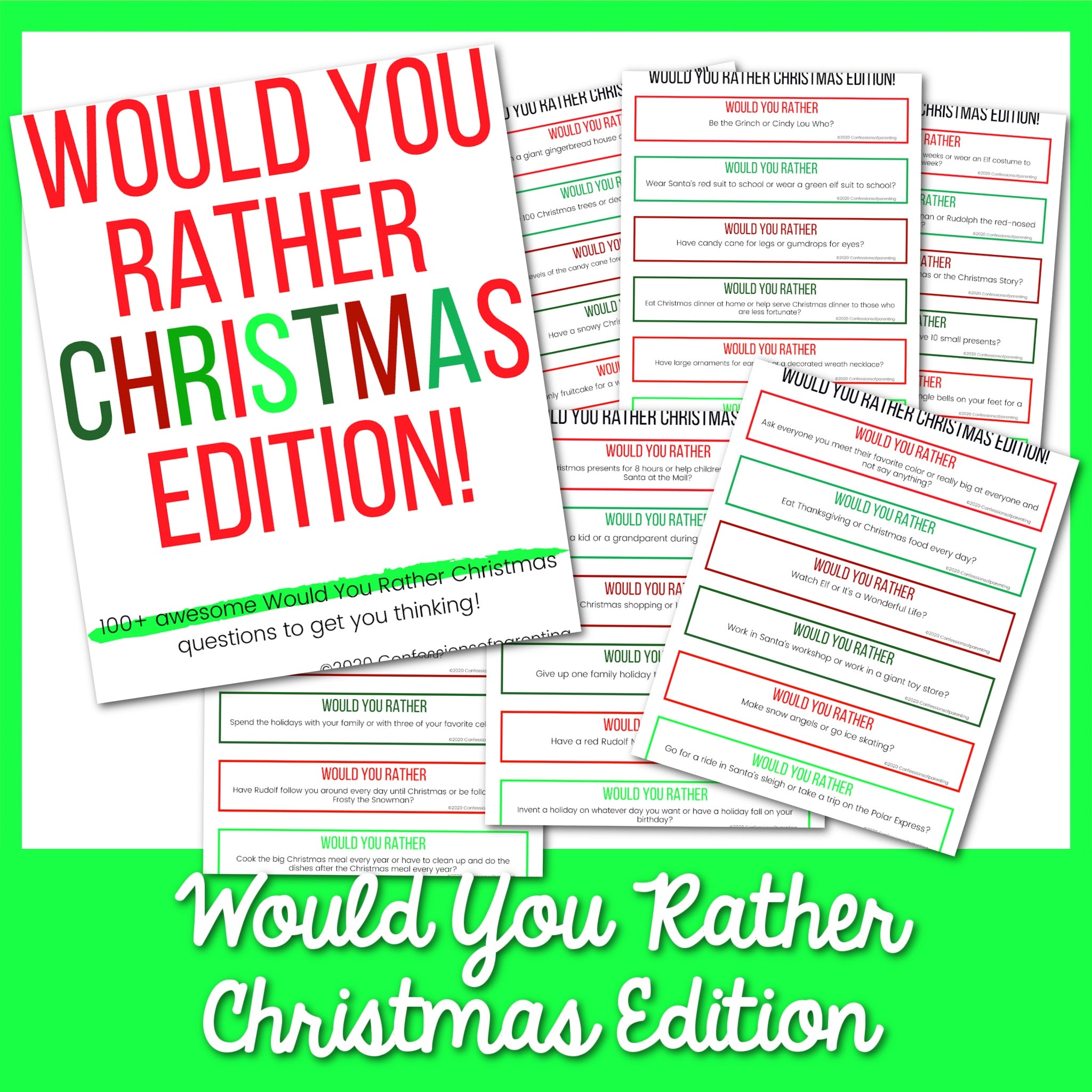 Would You Rather Questions- Christmas Edition