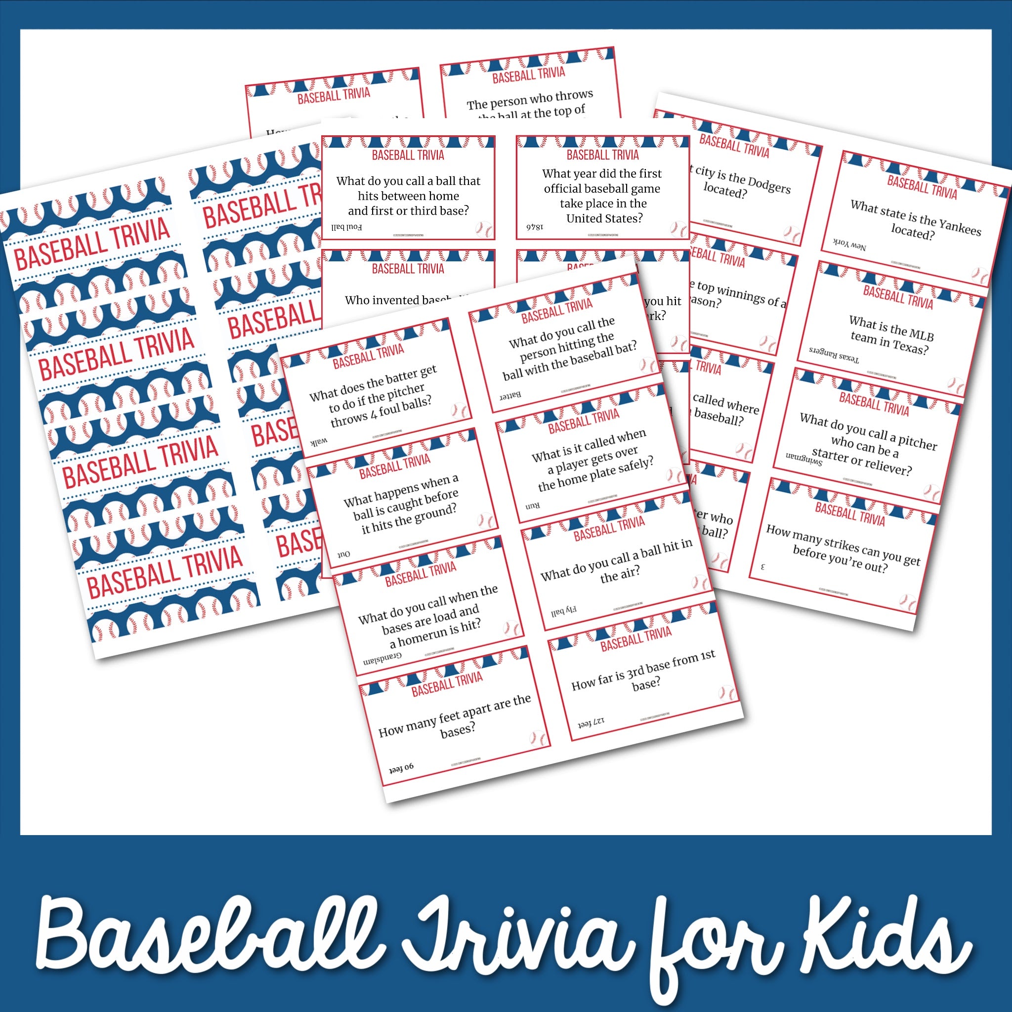 Baseball Trivia For Kids Printable
