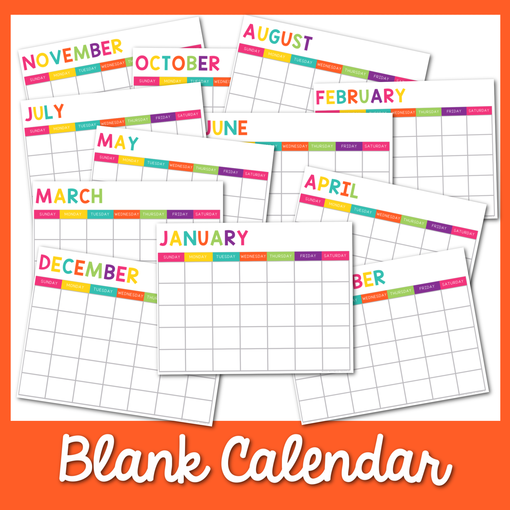 Blank Printable Calendars MicheleTripple