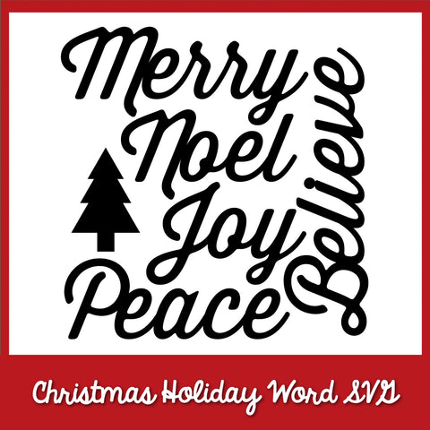 Christmas Holiday Word SVG File