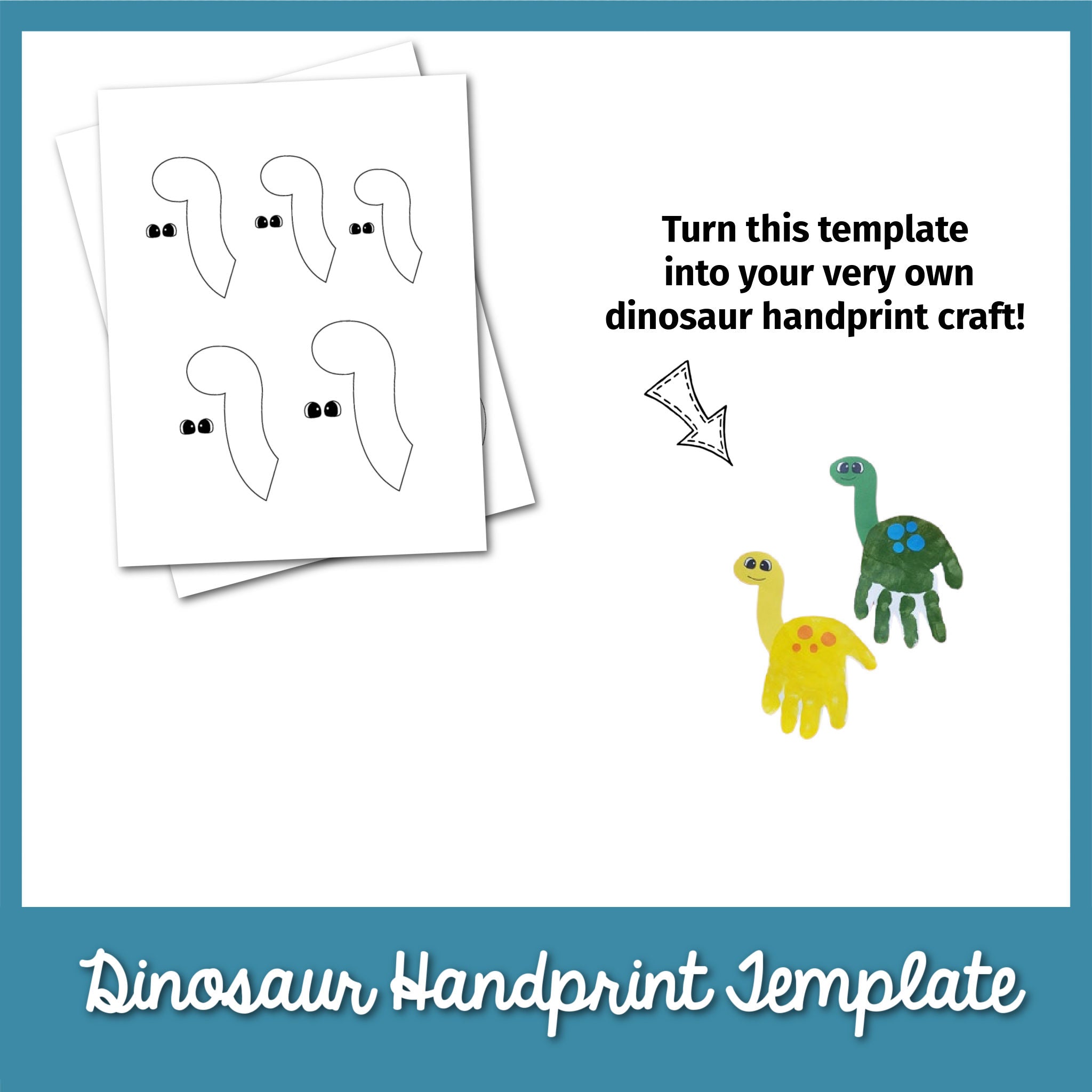 Dinosaur Handprint Craft Template