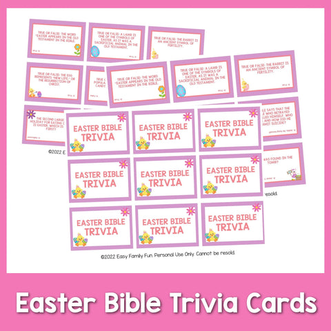 Easter Bible Trivia Cards