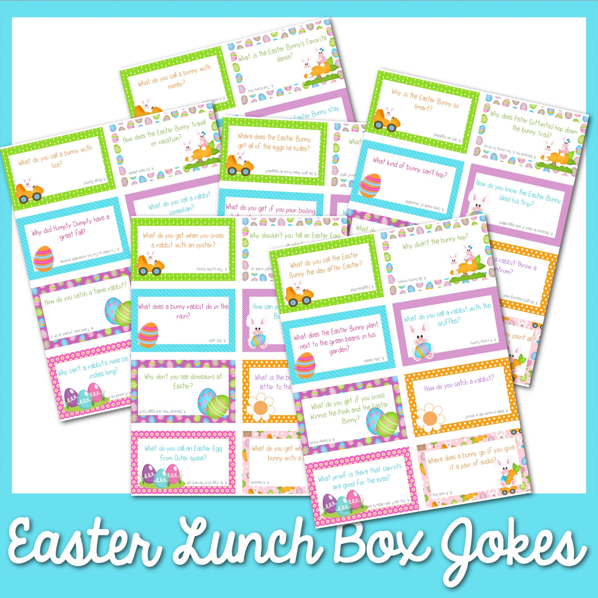 50+ Easter Jokes + Printable Lunch Box Cards