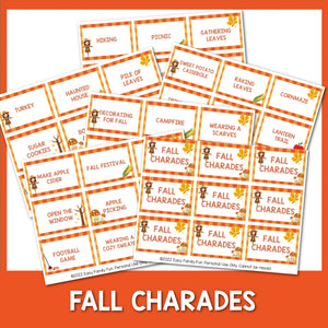 Fall Charades Ideas with Printable Cards