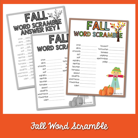 Fall Word Scramble