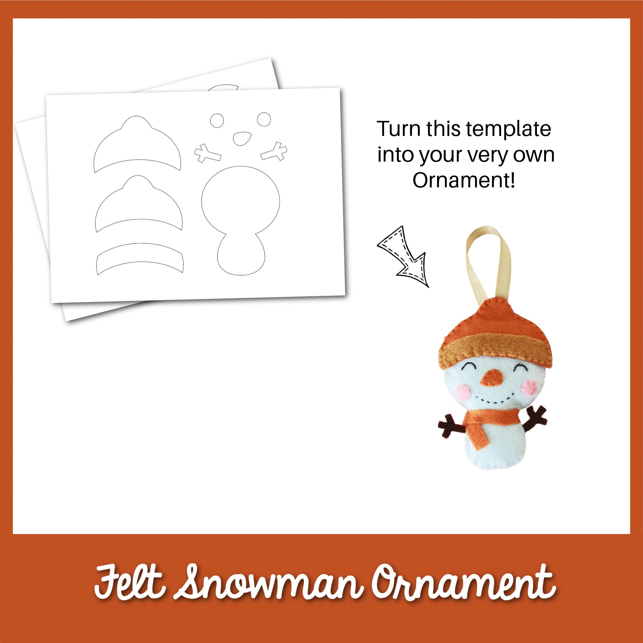Snowman Felt Ornament Template