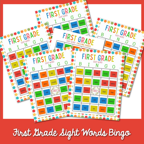 First Grade Sight Words Bingo Cards