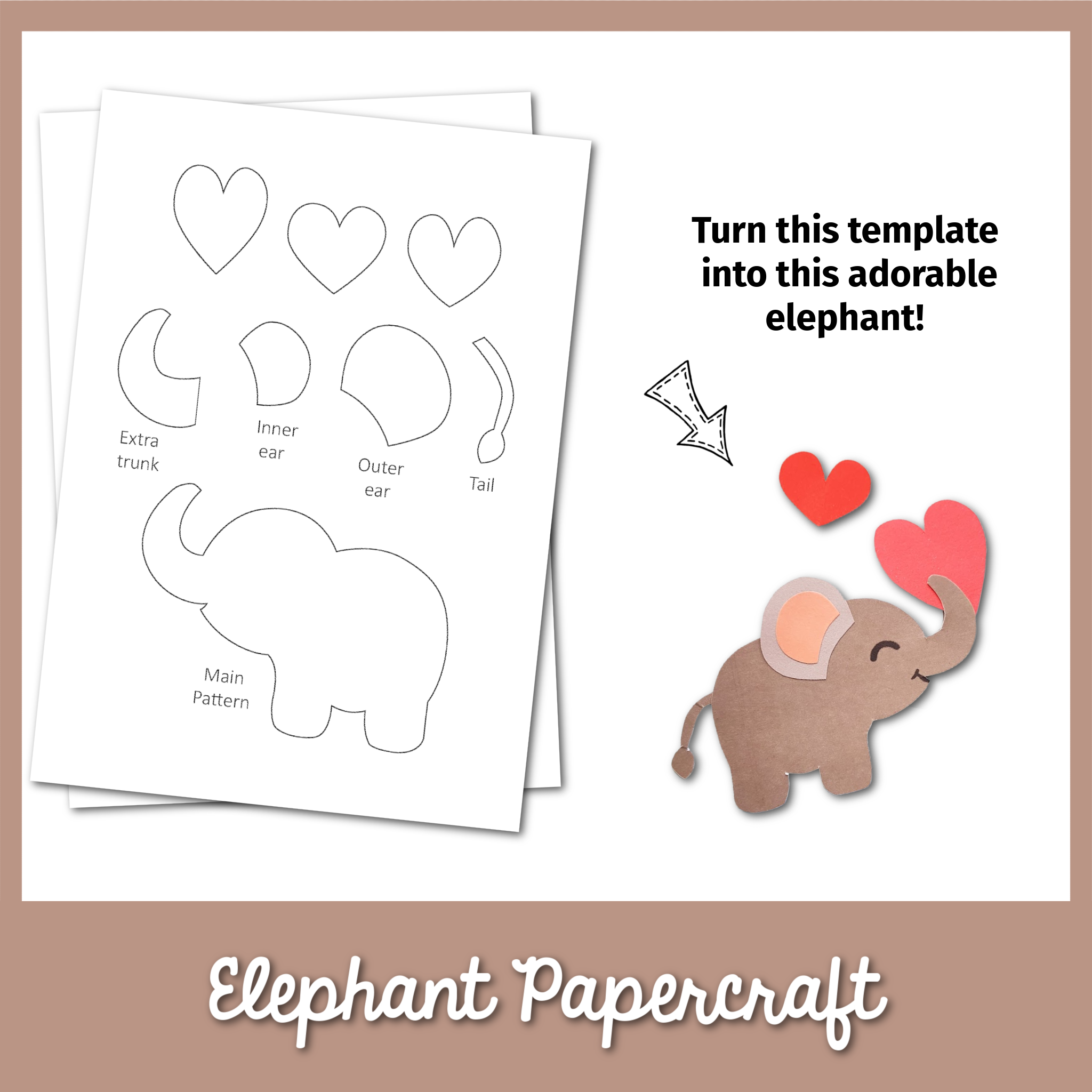 Elephant Papercraft Template