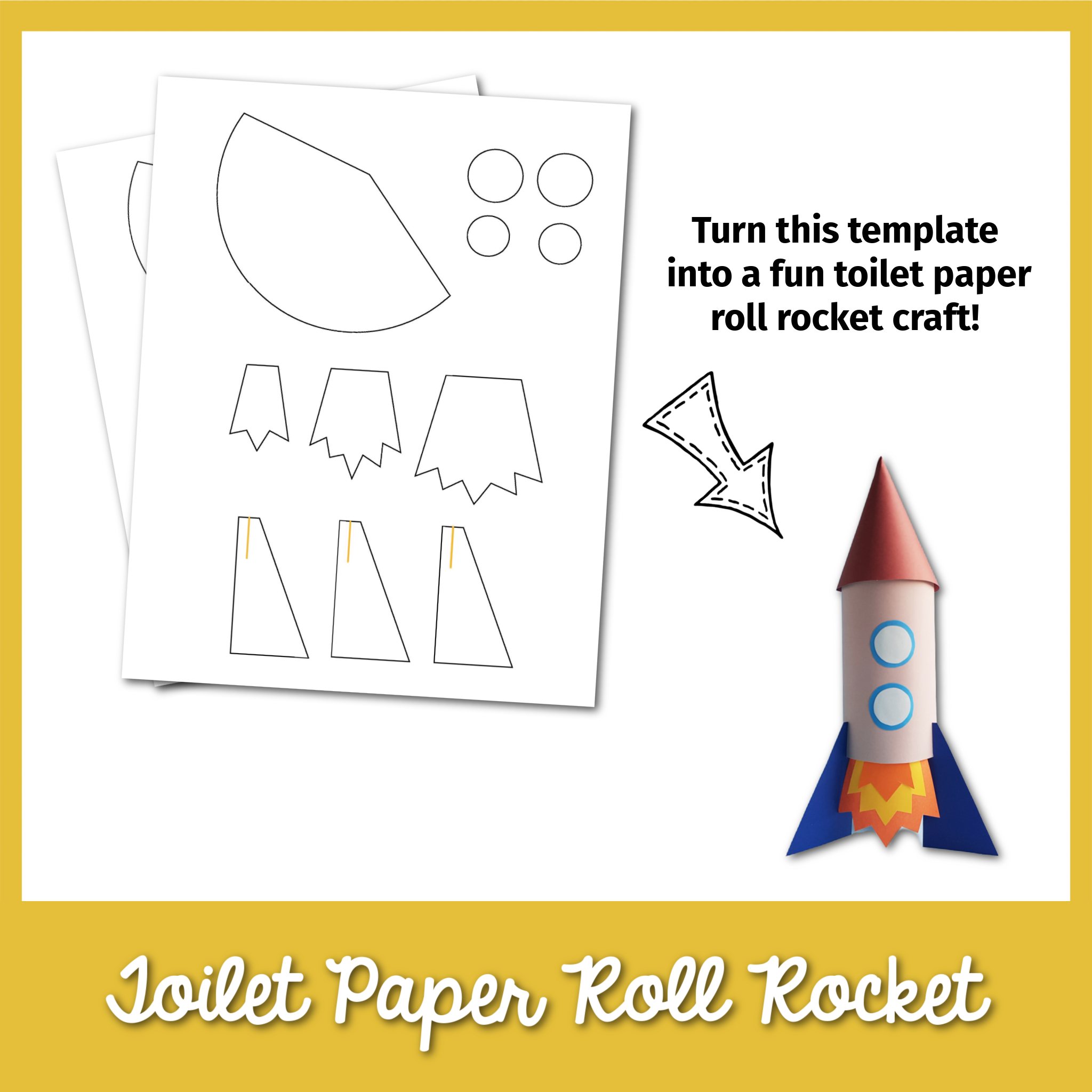 Toilet Paper Roll Rocket Craft Template – MicheleTripple