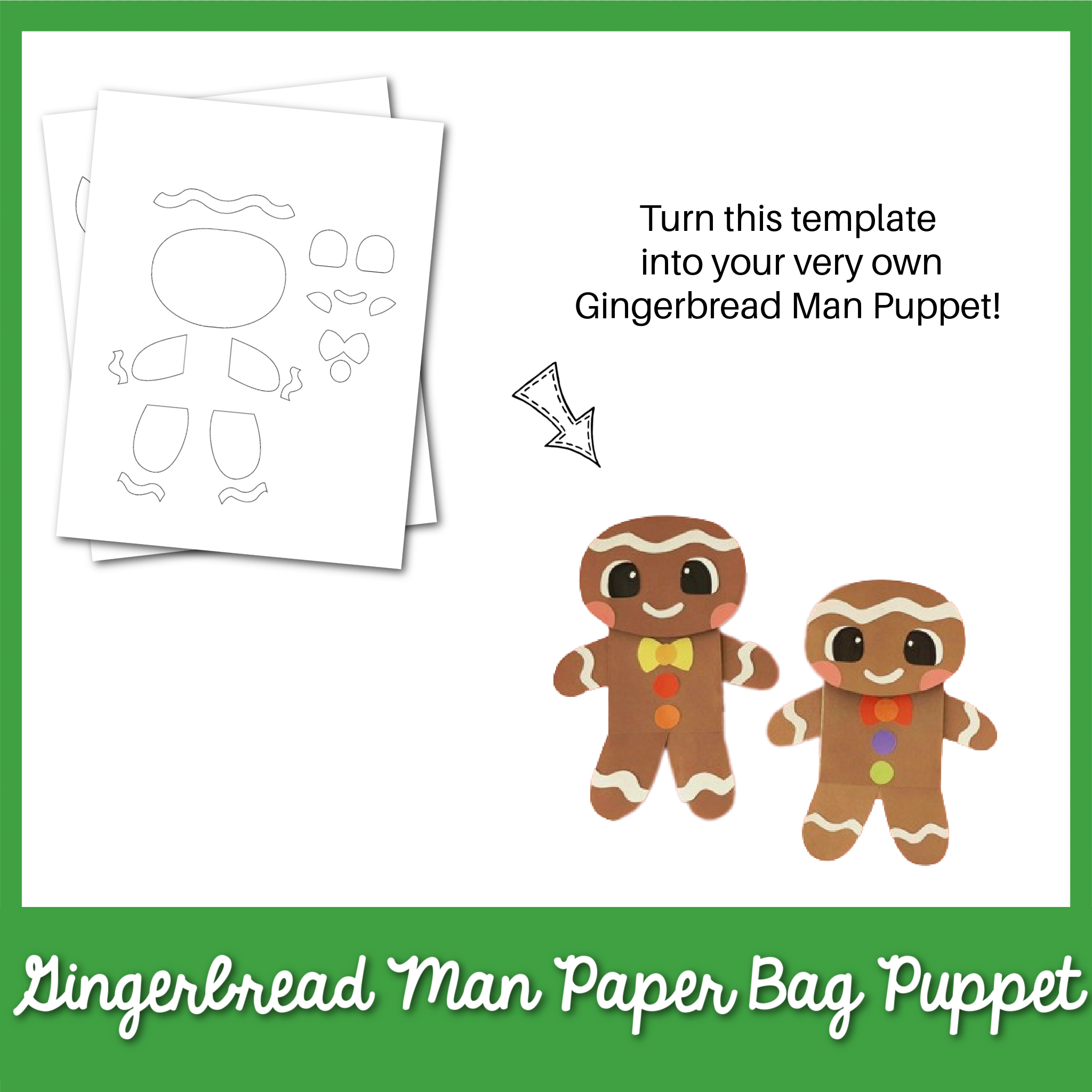 Gingerbread Man Paper Bag Puppet