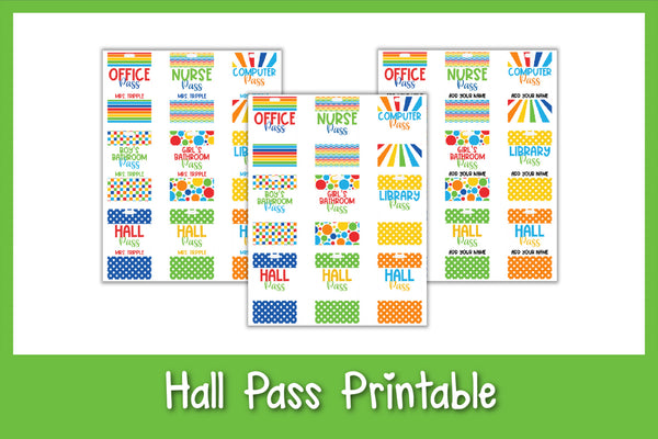 Editable Hall Pass Printables