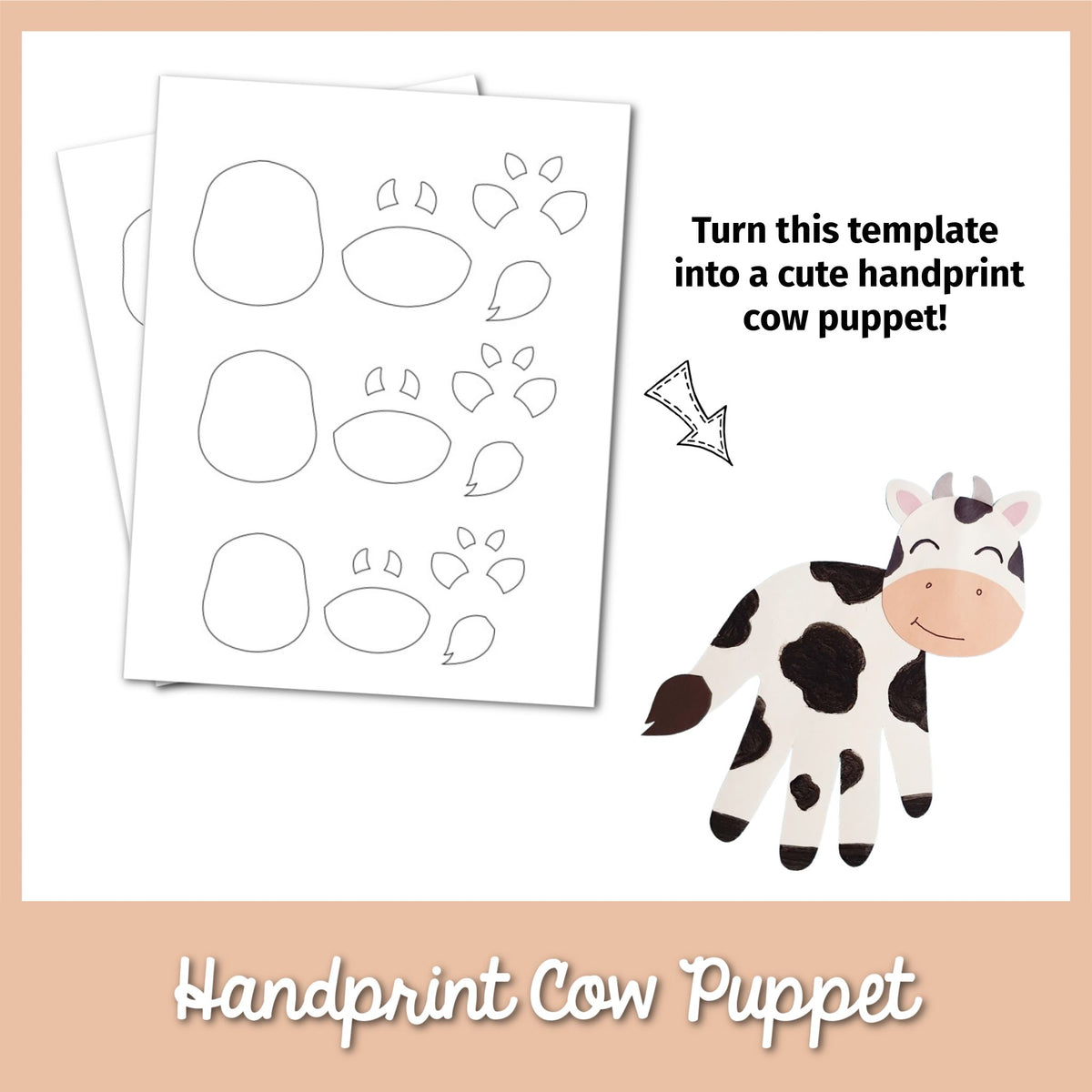 Cow Handprint Craft Template – MicheleTripple