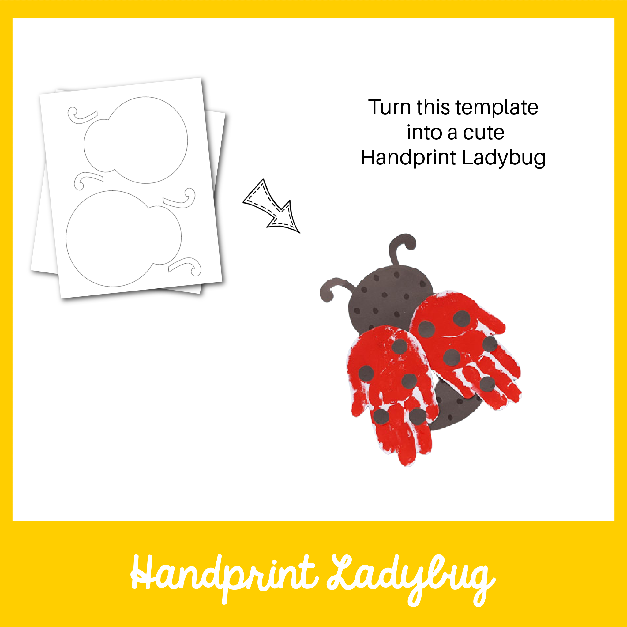 Ladybug Handprint Craft Template