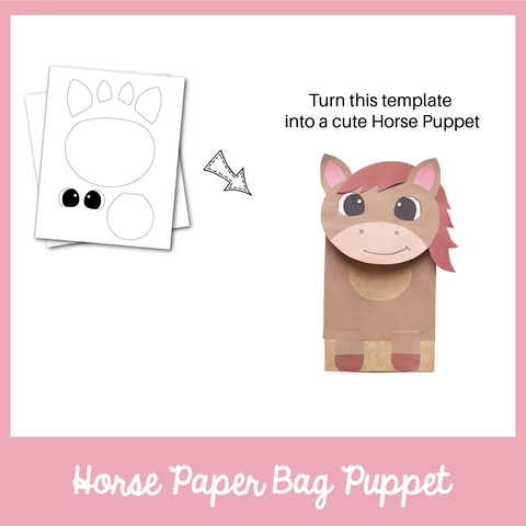 Horse Paper Bag Puppet Template