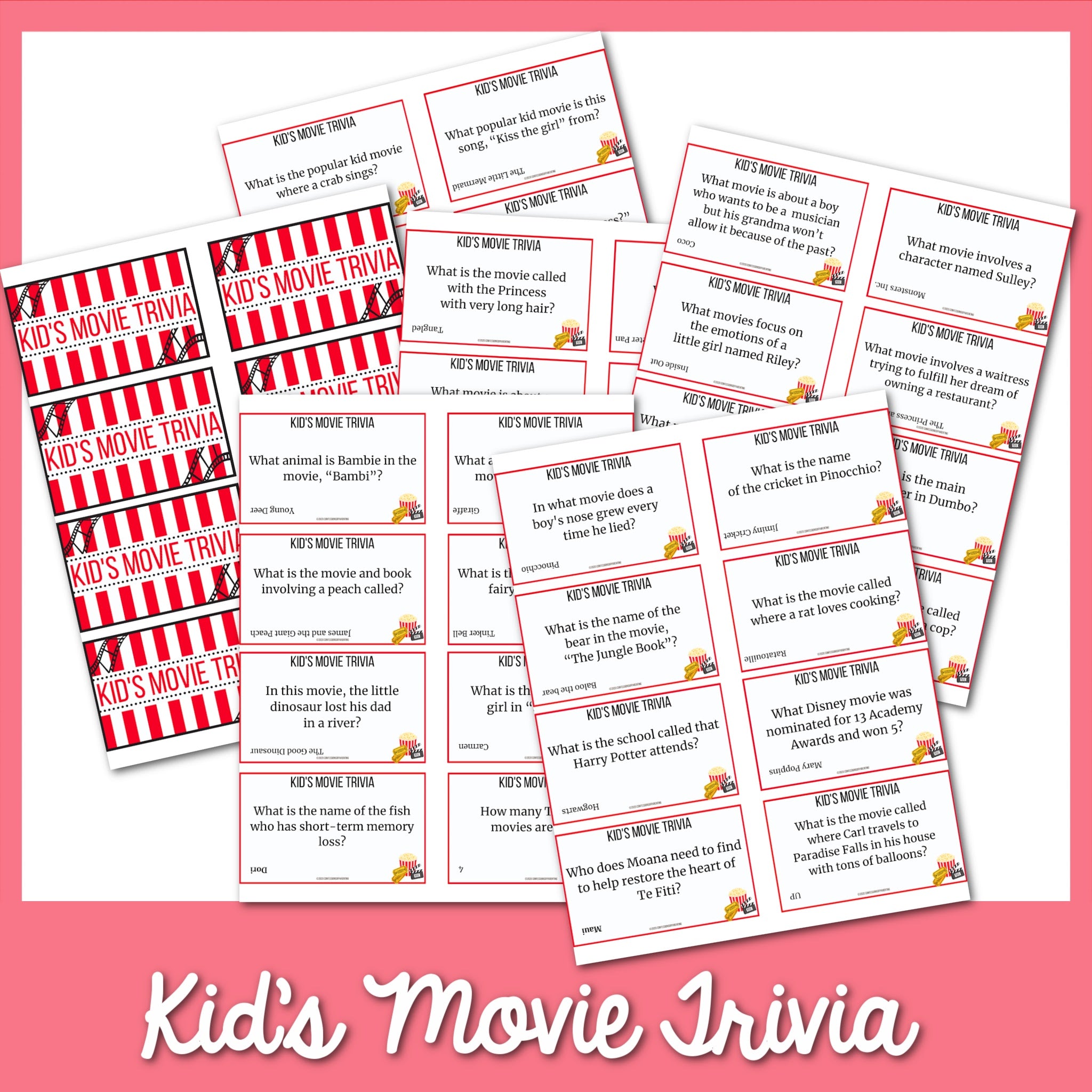 Kid's Movie Trivia Printable