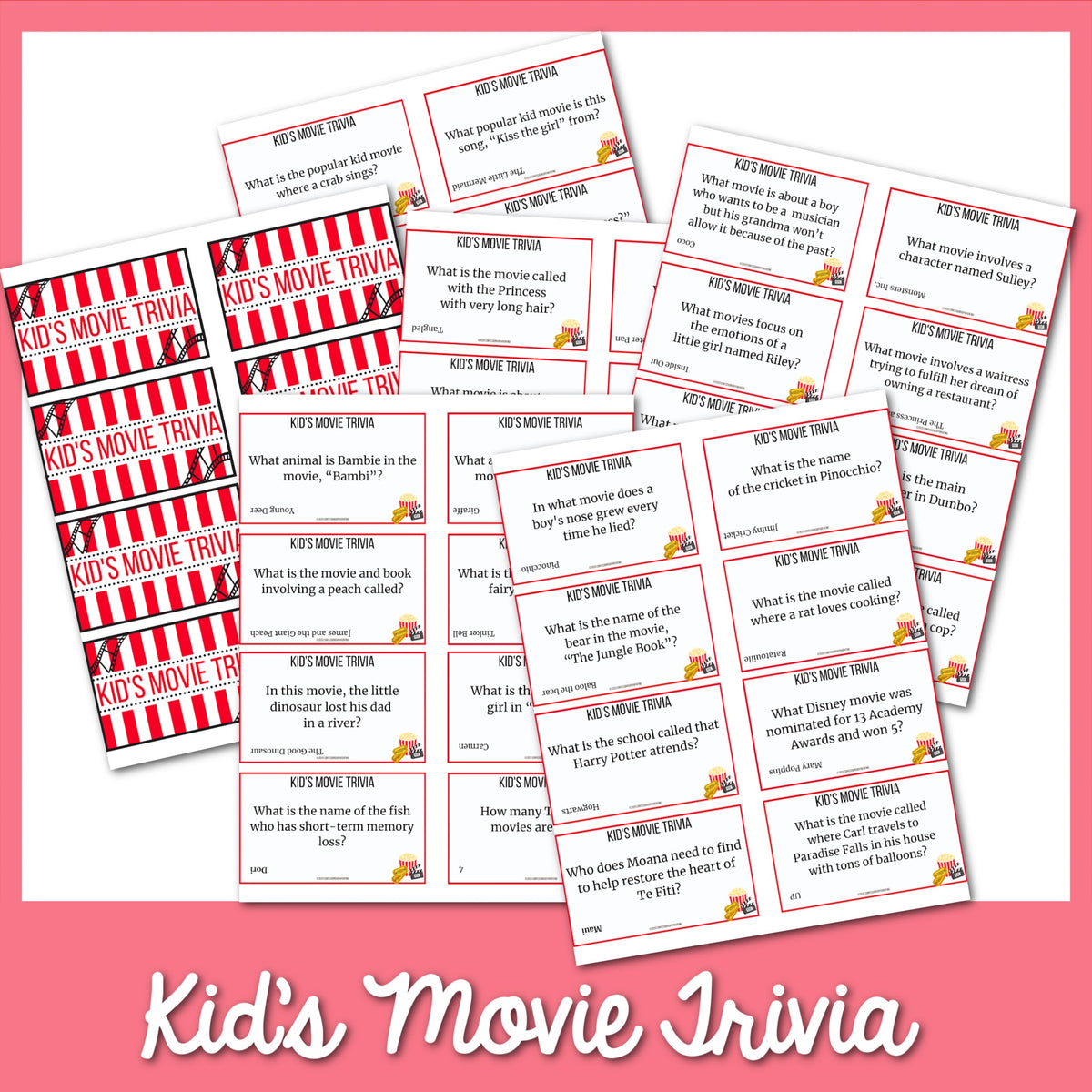 Kid's Movie Trivia Printable – MicheleTripple