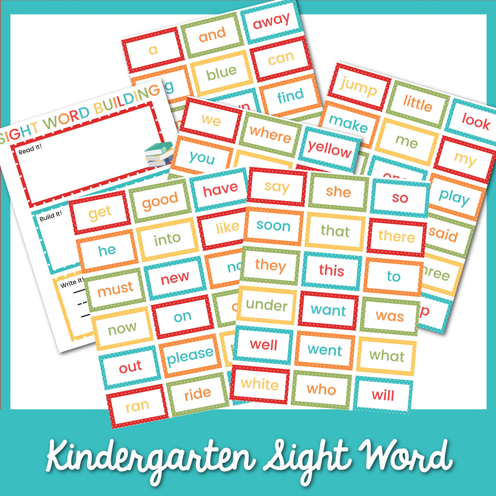 Kindergarten Sight Word Building