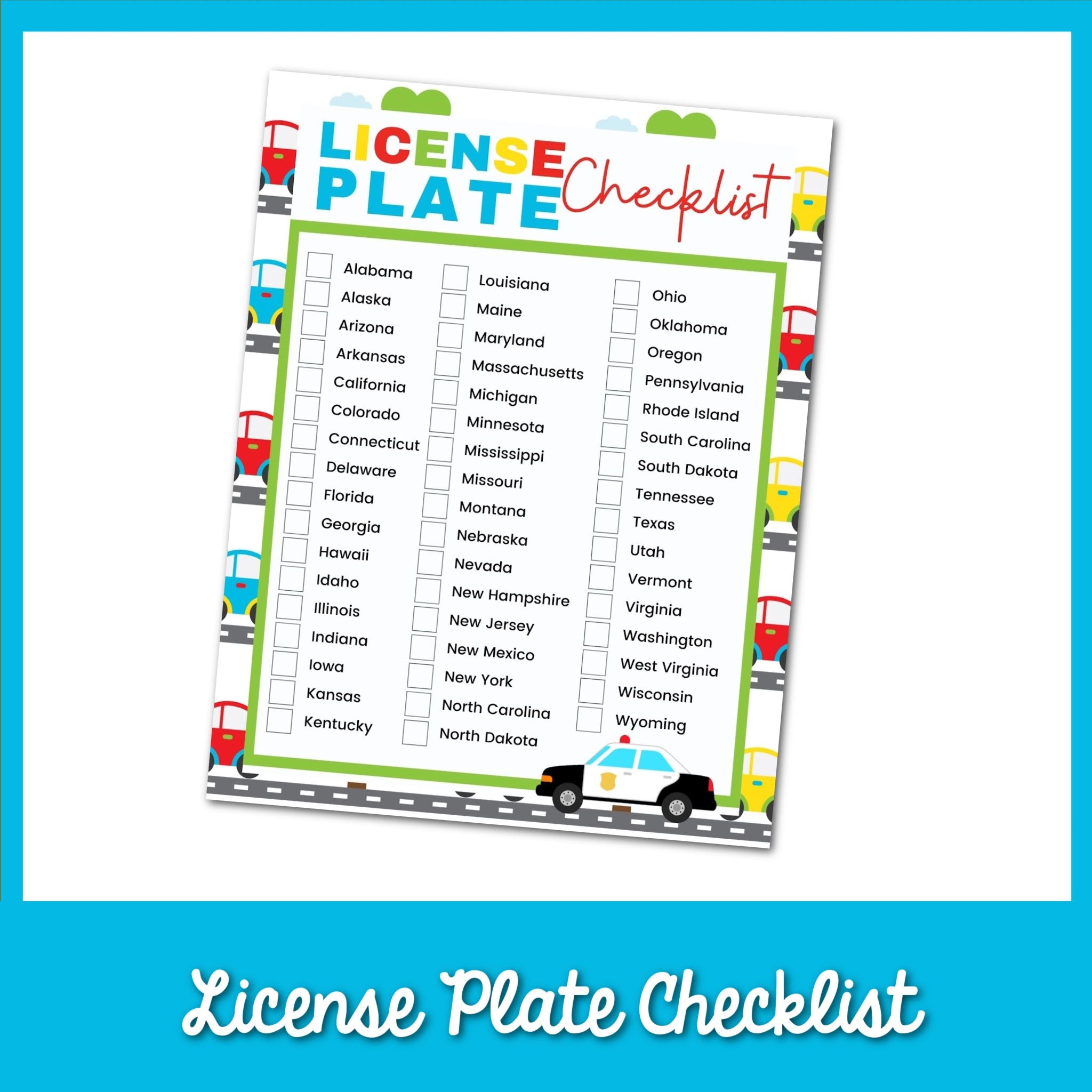 License Plate Checklist