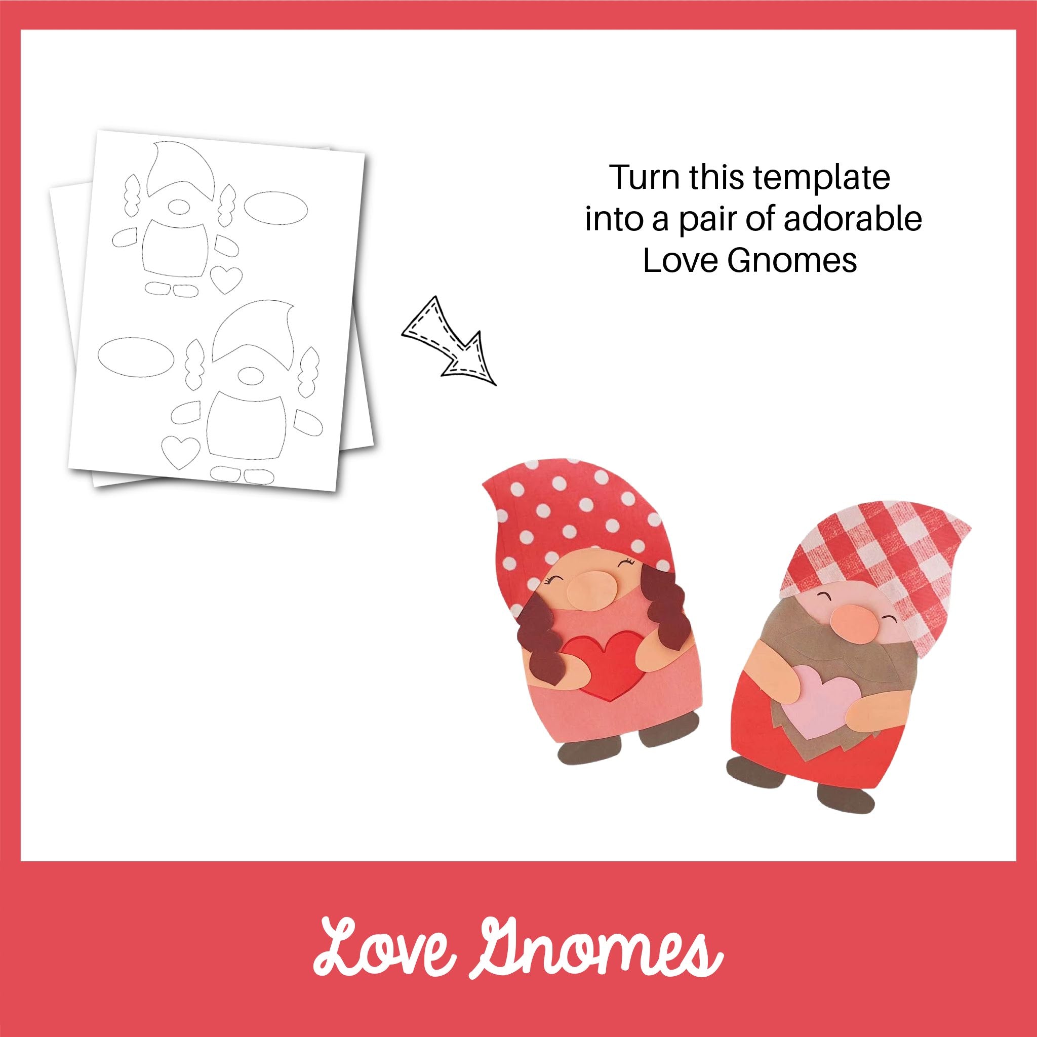 Love Gnome Papercraft Template