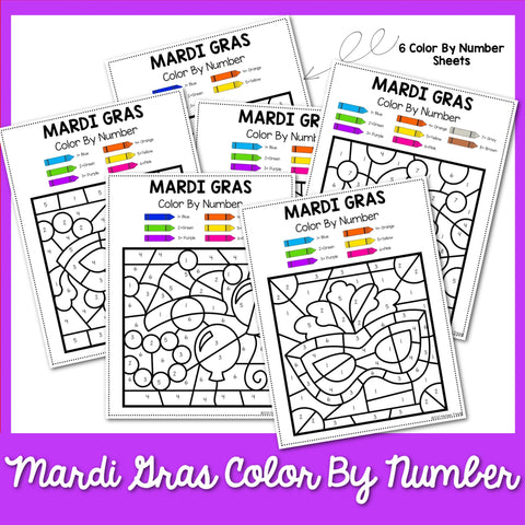 Mardi Gras Color by Number