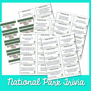National Park Trivia Printable