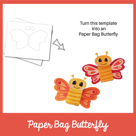 Paper Bag Butterfly Puppet Template