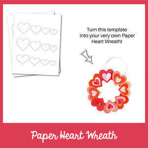 Paper Heart Wreath Craft Template