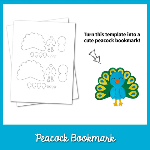 Peacock Bookmark Template