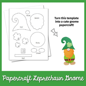 Papercraft Leprechaun Gnome Template