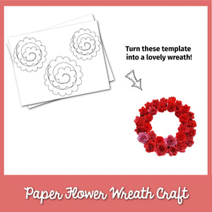 Paper Flower Wreath Craft Template