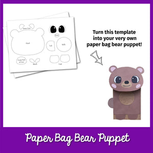 Bear Paper Bag Puppet Template
