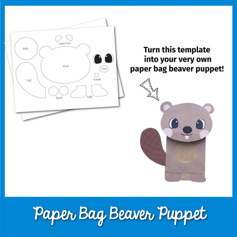 Paper Bag Beaver Puppet Template