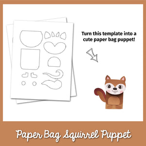 Paper Bag Squirrel Puppet Template
