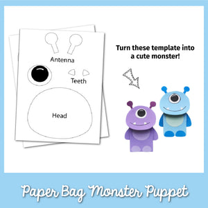Paper Bag Monster Puppet Template