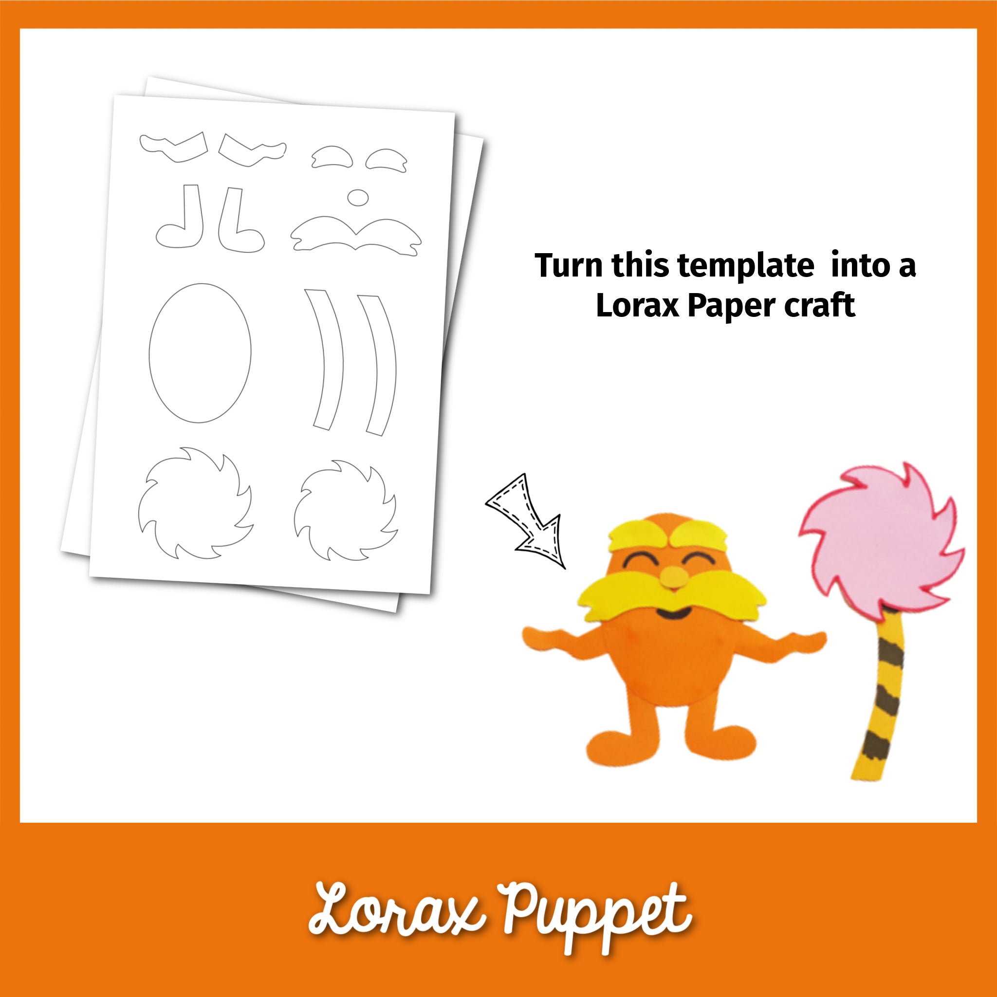Lorax Papercraft Template