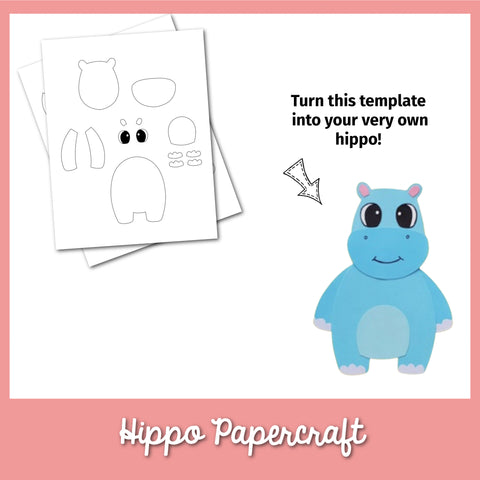 Hippo Papercraft Template