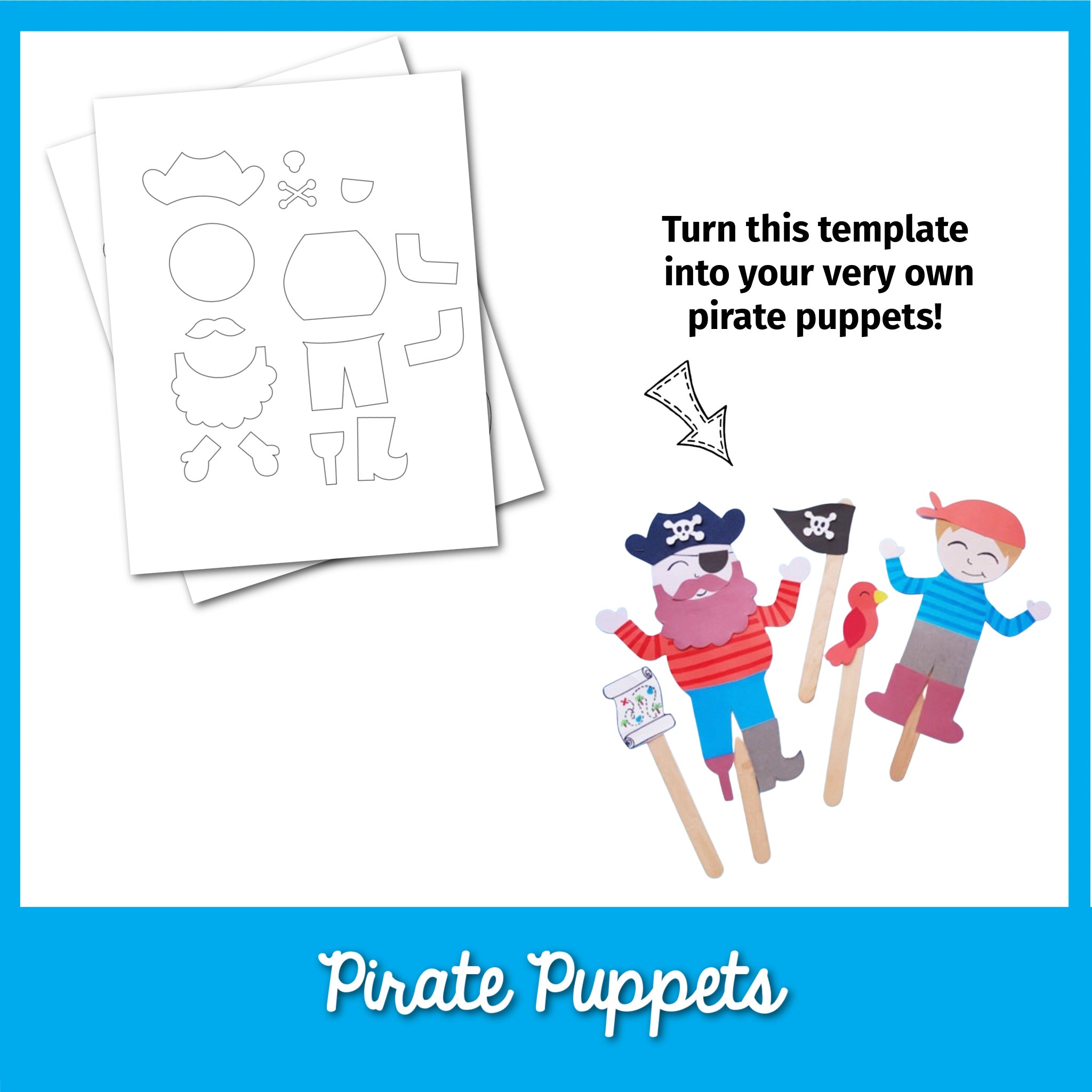 Pirate Puppets Craft Template