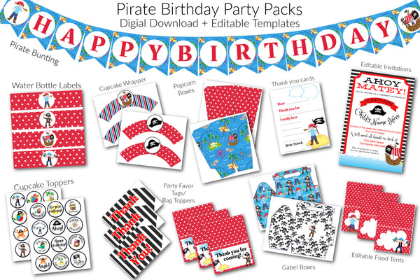Pirate Themed Birthday Party Kit