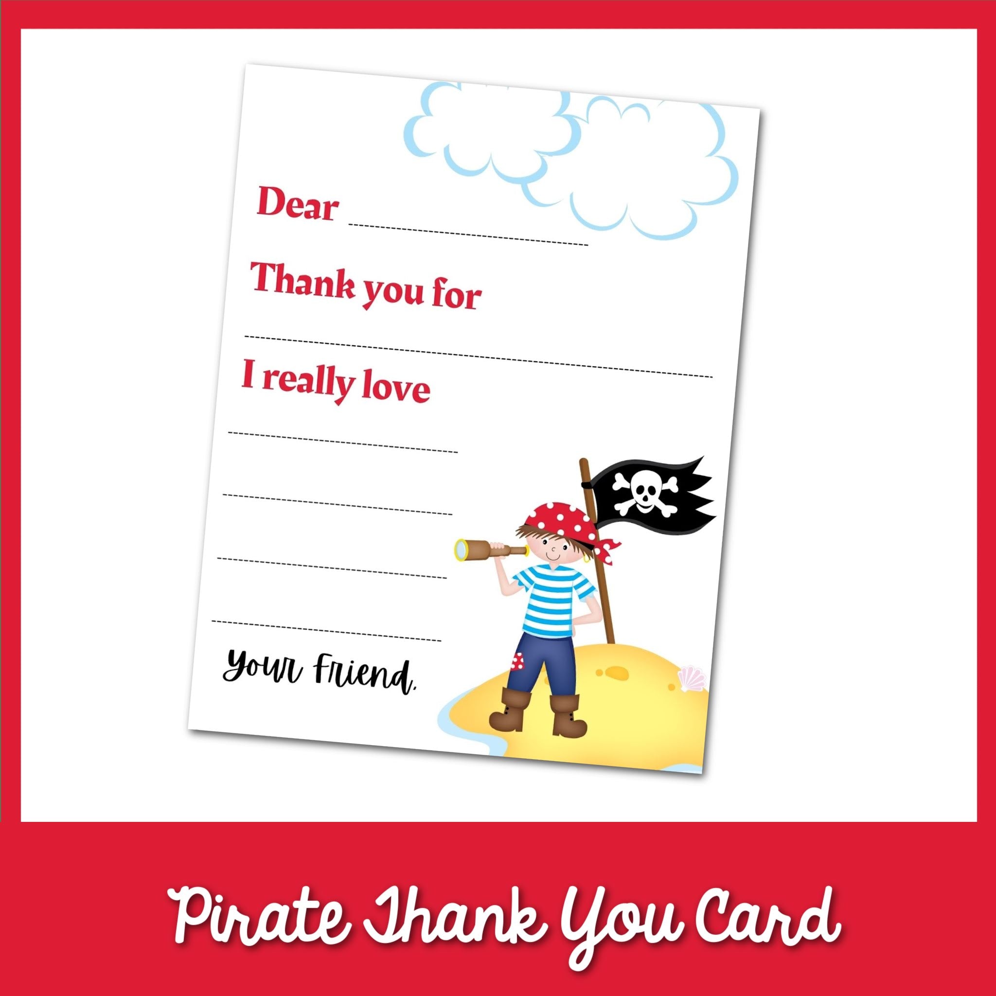 Pirate Thank you card